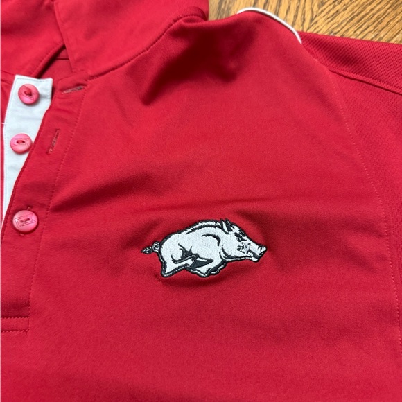 Cutter & Buck Arkansas Razorbacks  Red Polo Shirt - Picture 2 of 5